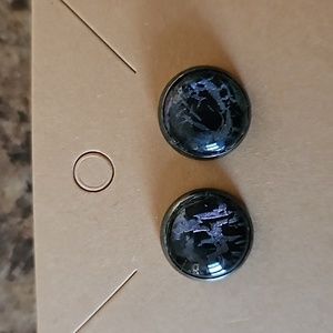 Hand made hand painted cabachon stud earrings